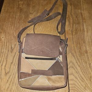 Patchwork Suede Leather Purse Crossbody Small‎ Crossbody Bag Multicolor